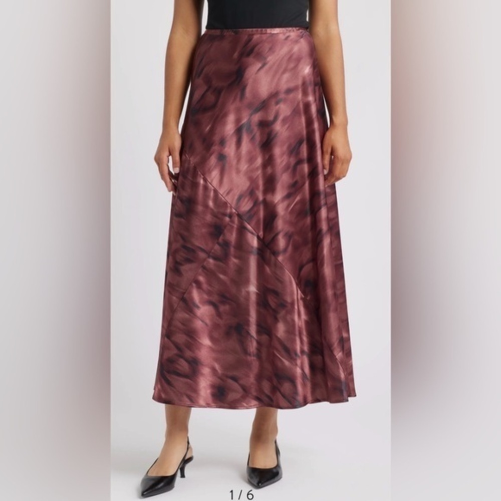 City Blues Savoy Print Bias Cut Maxi Skirt •LARGE•NWT